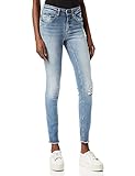 Skinny Stretch Ankle Jeans ONLY | Destroyed Denim Hose | ONLBLUSH Cropped Röhre Fransen, Farben:Blau, Größe:L / 30L, Z-Länge:L30